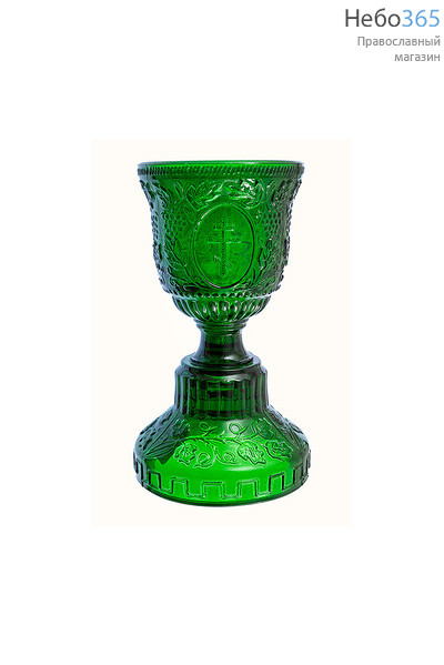  Лампада настольная стеклянная "Кубок" в ассортименте цвет: зеленый, фото 1 