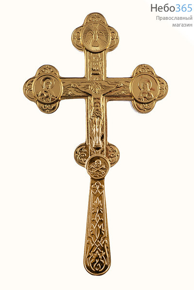  Крест требный , Латунь, золочение, высота 15,5 см, в пластиковой коробке. 3380035, фото 1 