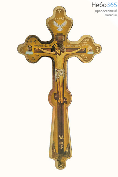  Крест из МДФ малый, с литографией и золотым тиснением, высота 14 см, ( в упаковке 5 шт.), фото 1 