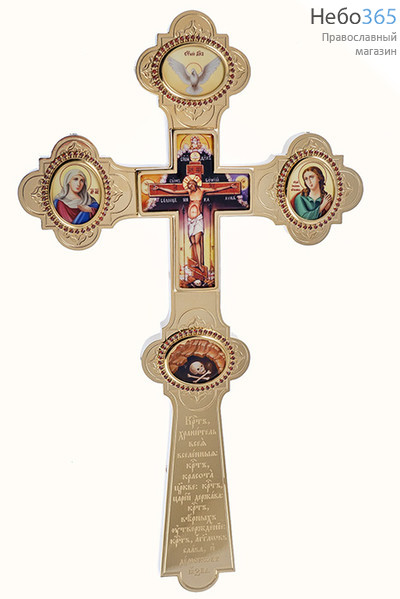  Крест напрестольный латунный № 10, с позолотой, фото 1 