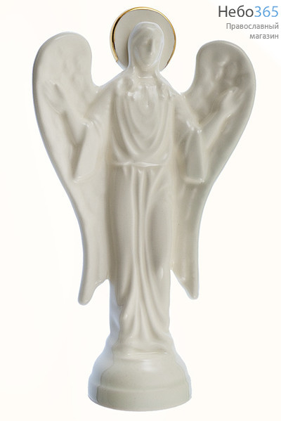  Ангел, фигура керамическая с золотым нимбом, большой, высотой 21,5 см, фото 1 