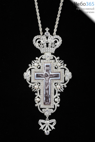  Крест наперсный №1251 серебро финифть, фото 1 