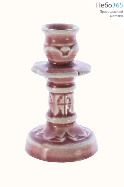 Подсвечник керамический Звездочка с цветной глазурью цвет: розовый, фото 1 
