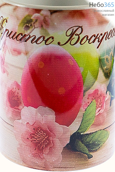  Чашка керамическая Пасха, с цветной сублимацией, объемом 70 мл, в ассортименте вид: Яйца и цветы, фото 1 