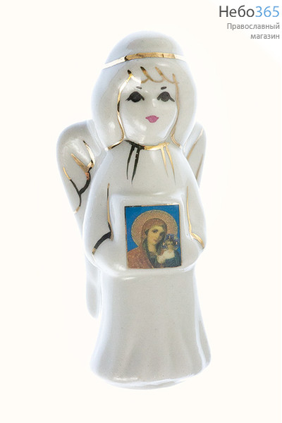  Ангел, фигура фарфоровая с иконой, высотой.Кисловодский фарфор с иконой Божией Матери Казанская, фото 1 