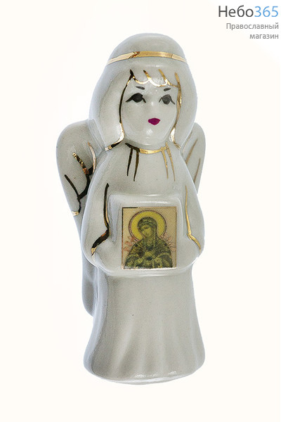  Ангел, фигура фарфоровая с иконой, высотой.Кисловодский фарфор с иконой Божией Матери Семистрельная, фото 1 