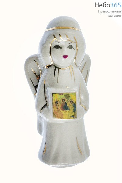  Ангел, фигура фарфоровая с иконой, высотой.Кисловодский фарфор с иконой Святой Троицы, фото 1 