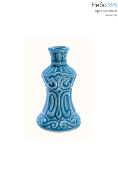  Подсвечник керамический "Греческий", в ассортименте (в уп. - 10 шт.) цвет: голубой, фото 1 