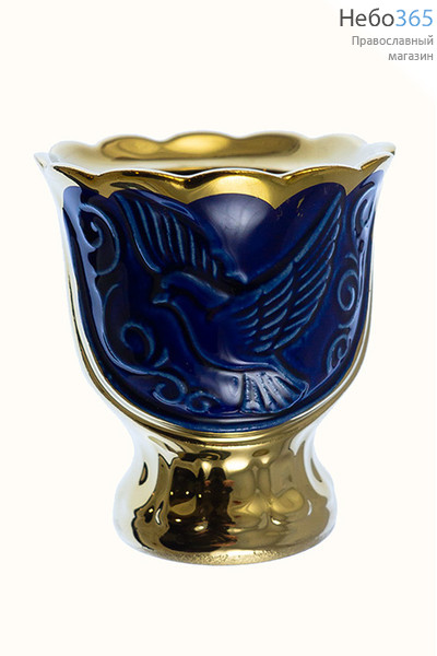  Лампада настольная керамическая "Голуби", с эмалью и золотом (в уп.- 5 шт.) цвет: бордовый, фото 2 
