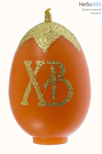  Свеча парафиновая пасхальная, "Яйцо ХВ с блестками", №1, высотой 6,5 см (в коробе - 30 шт.), 3-7, фото 2 