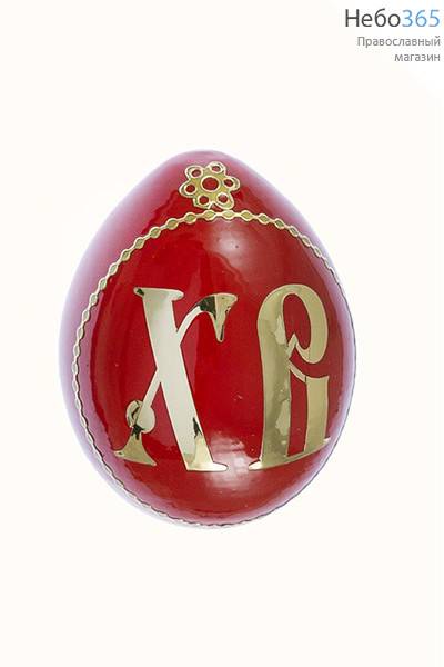  Яйцо пасхальное деревянное красное, малое, (без ножки), высотой 5,3 см (в уп. - 10 шт.), фото 1 