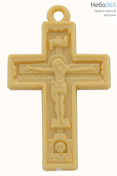  Крест нательный пластмассовый Афонский, 2,5 х 4,2 см, освящён (в уп.- 10 шт.), фото 1 