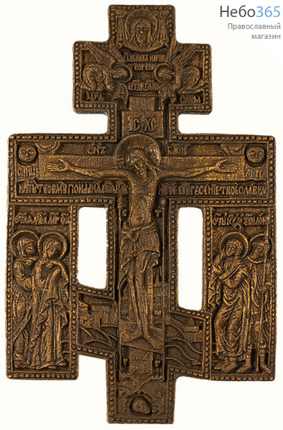  Крест деревянный из дуба (резьба на станке), с предстоящими, высотой 28 см, фото 1 