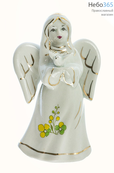  Ангел, фигура фарфоровая "Колокольчик с голубем", высотой 12 см, фото 2 