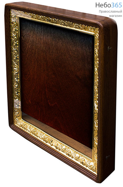  Киот деревянный для иконы 35х50х4, дубовый, внутренняя рама - резьба , позолота, "книжка", фото 1 