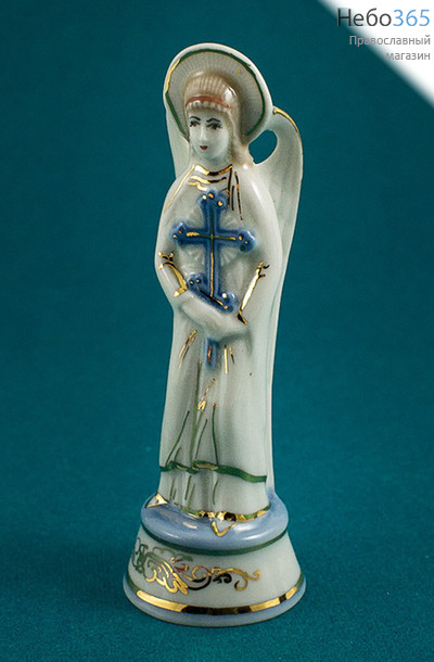  Ангел, фигура фарфоровая с крестом (малый), 10 см, фото 1 