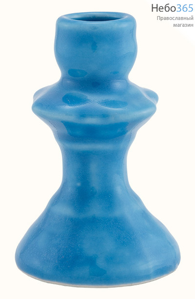  Подсвечник керамический "Маячок", с цветной глазурью, однотонный, в ассортименте, высотой 6,2 см (в уп. - 10 шт.)РРР, фото 1 