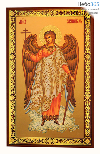  Икона на дереве  9х11, 7х12, полиграфия, золотое и серебряное тиснение, в коробке Ангел Хранитель, фото 1 