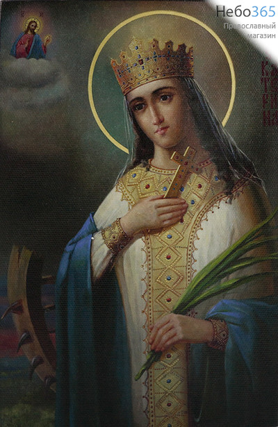  Икона на дереве 15х18, печать на холсте, копии старинных и современных икон Екатерина,великомученица, фото 1 