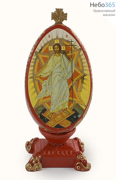  Яйцо пасхальное гипсовое с иконой Воскресения Христова, Х318, фото 1 