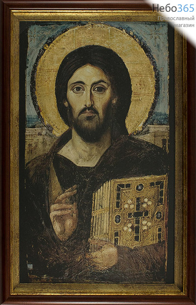  Икона в киоте 33х45, холст, деревянный багет Спас Синайский, фото 1 