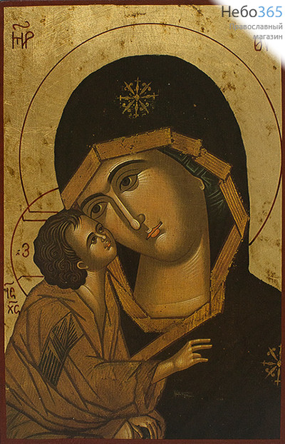  Икона на дереве, 19х26 см,  ручное золочение (B 5) (Нпл) икона Божией Матери Донская (фрагмент) (2306), фото 1 