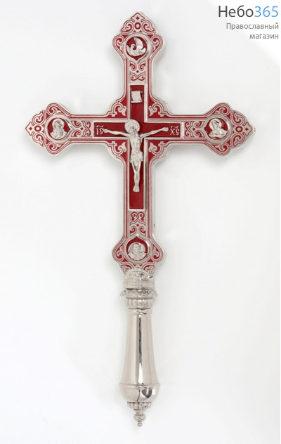  Крест напрестольный №15-2 фигурный никель эмаль, фото 1 