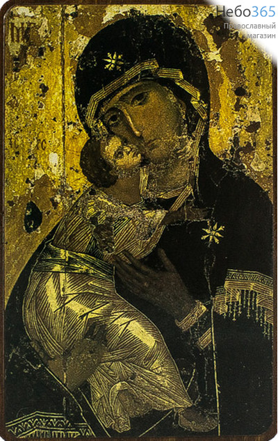  Икона на дереве 5х9, 6х8, 7х9, покрытая лаком Божией Матери Владимирская, фото 1 