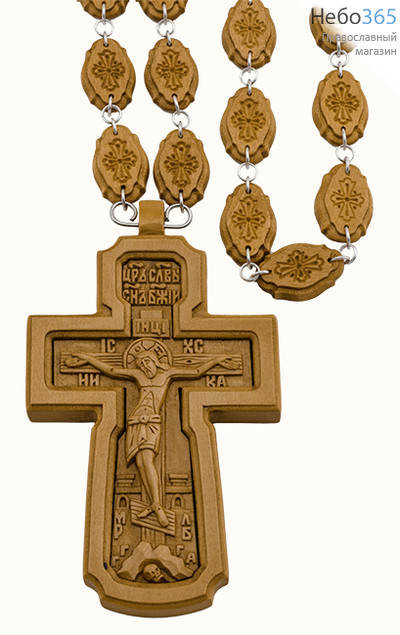  Крест деревянный наперсный протоиерейский 17115, ручная резьба, на деревянной цепочке, фото 1 