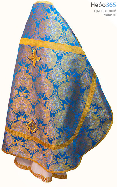  Облачение иерейское, голубое с золотом, 92/155 парча Купола, греческий галун, фото 2 