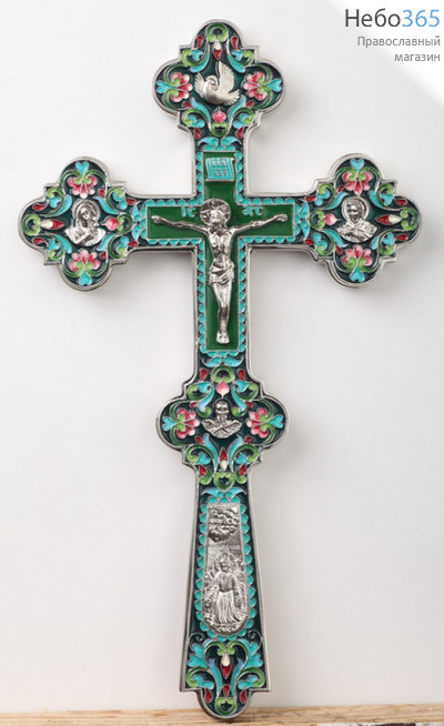 Крест напрестольный №6-16 сложный малый гпл эмаль никель, фото 1 