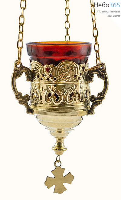  Лампада подвесная бронзовая со стаканом, высотой 9 см, 9764 В, фото 1 