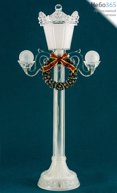  Сувенир рождественский Фонарь, из пластика, с подсветкой, высотой 34,8 см, АК 8415., фото 1 