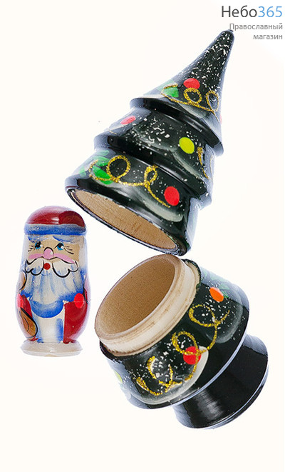  Сувенир рождественский деревянный, "Ёлочка" с сюрпризом - елочная игрушка, разъёмная, фото 2 
