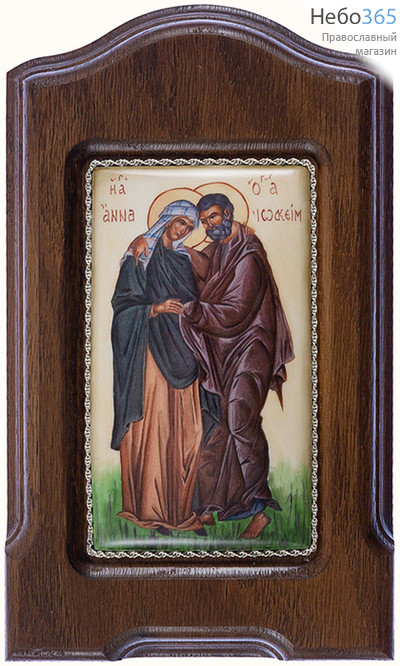  Иоаким и Анна, праведные. Икона писаная 6х10,5 см (с основой 11х18 см), эмаль, скань (Гу), фото 1 