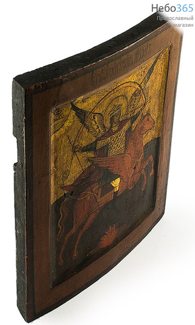  Михаил, Архангел. Икона писаная 23х30, с ковчегом, 19 век., фото 1 