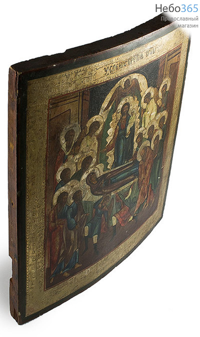  Успение Божией Матери. Икона писаная (Кзр) 29х35, без ковчега, частичная реставрация, 19 век, фото 4 