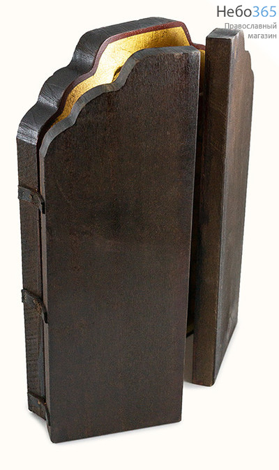  Складень деревянный (Нпл) B 86, 30х41, тройной, ручное золочение, с ковчегом, фото 3 