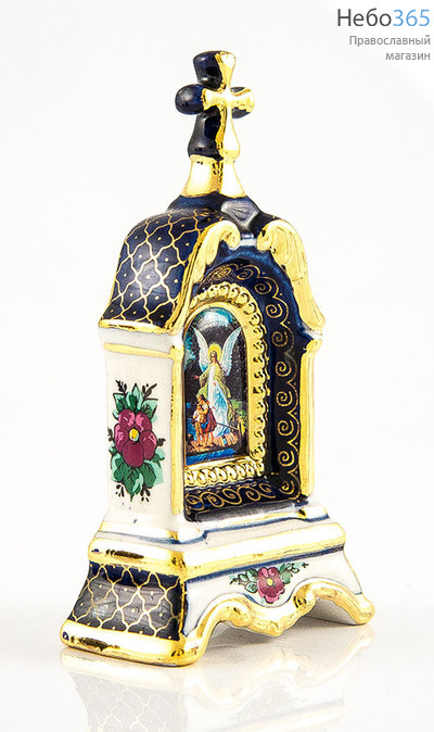  Киот фарфоровый настольный К-10 мини, 1 икона , с цветной росписью и золотом Владимирская икона Божией Матери, фото 2 