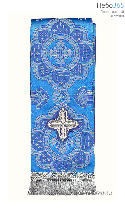  Закладка голубая с серебром для Апостола, парча в ассортименте, фото 1 