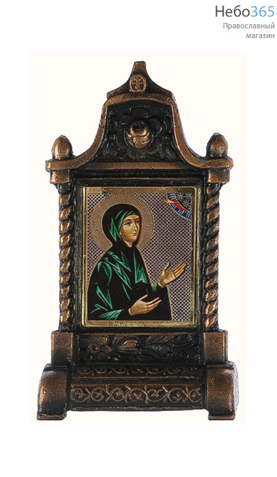  Подсвечник металлический В- 50 и фигура, обмедненный, в ассортименте № 96/ 24 Киот с иконой Святой Анны, фото 1 