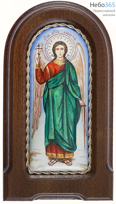  Ангел Хранитель. Икона писаная 4,8х12 (с основой 9х17), эмаль, скань (Гу), фото 1 
