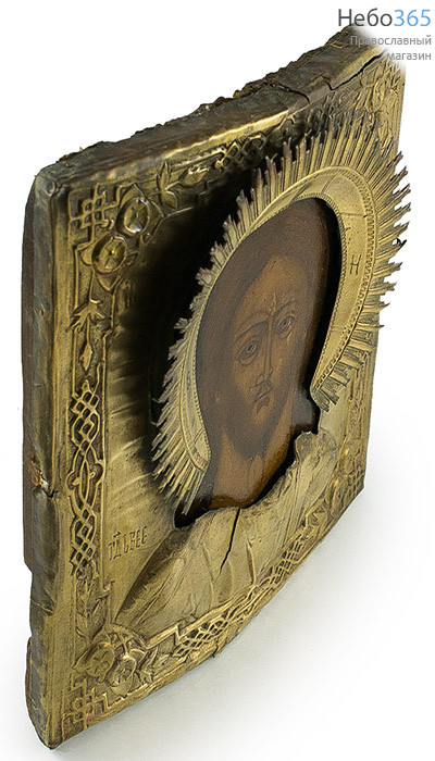  Господь Вседержитель. Икона писаная (Кж) 26х28, в ризе, с ковчегом, 19 век, фото 4 