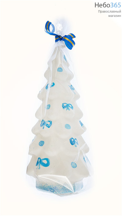  Свеча парафиновая рождественская, Елка большая белая, № 2, высотой 12 см, 6-23, фото 1 