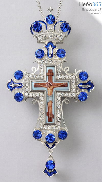  Крест наперсный № 180 серебро эмаль, фото 1 