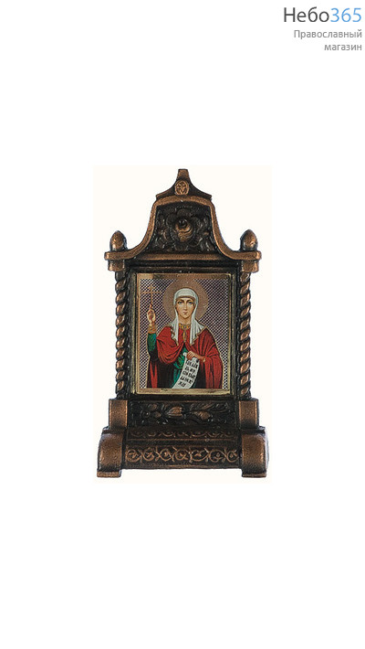  Подсвечник металлический В- 50 и фигура, обмедненный, в ассортименте № 96/ 30 Киот с иконой Святой мученицы Фотины (Светланы), фото 1 