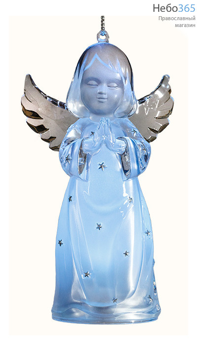  Сувенир рождественский Ангел, на подвеске, с подсветкой, из пластика, высотой 11,5 см , AK 7755., фото 1 
