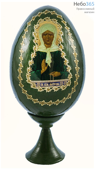  Яйцо пасхальное деревянное на подставке, цветное, с иконой, высотой б/п:8 см., н/п: 11.5 см., фото 2 