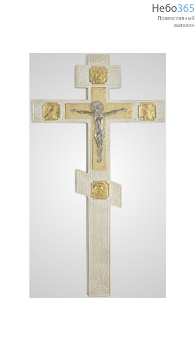  Крест напрестольный № 10-4 малый никель, золочение, фото 1 