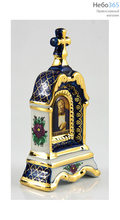  Киот фарфоровый настольный К-10 мини, 1 икона , с цветной росписью и золотом "Неопалимая Купина" икона Божией Матери, фото 4 